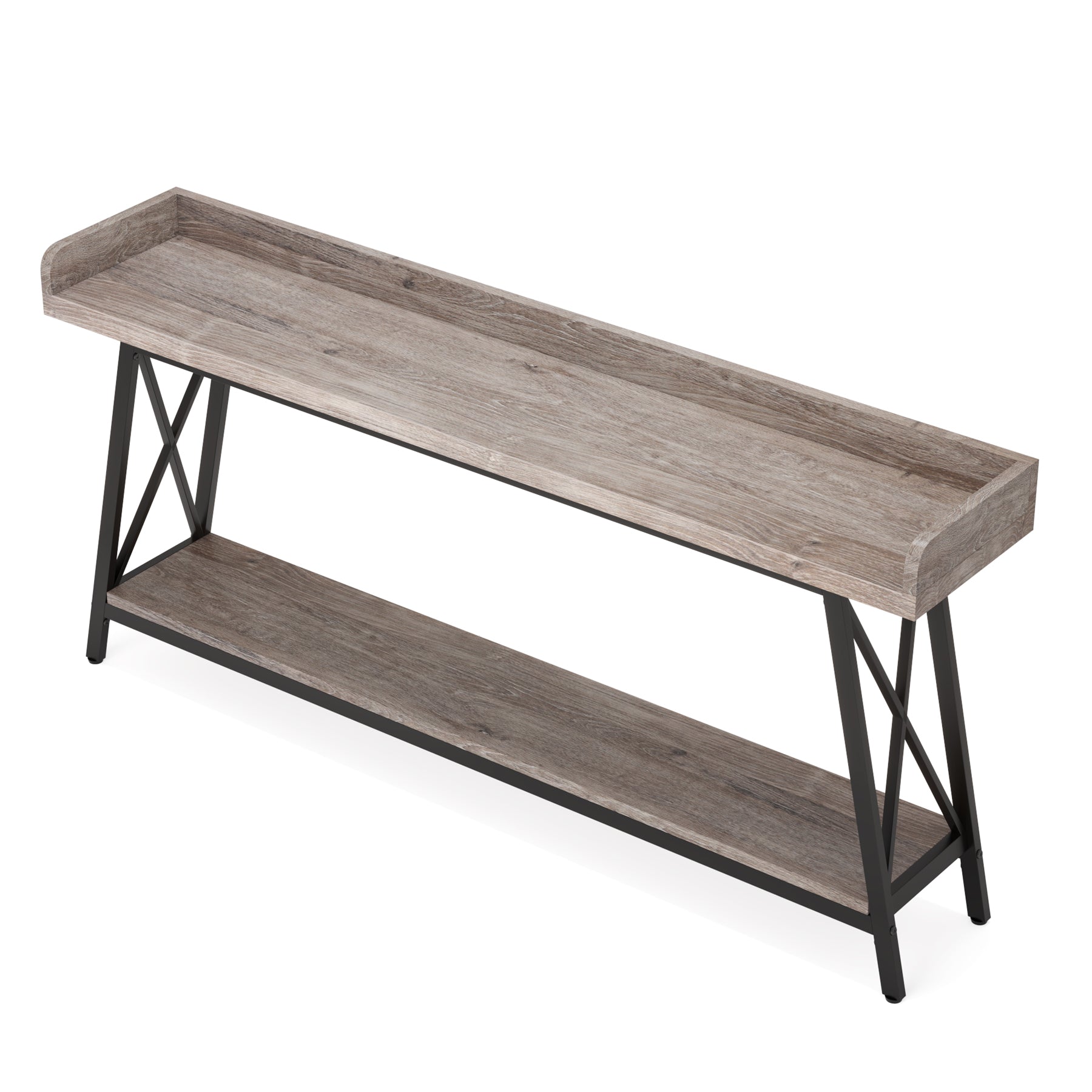 2-Tier Console Table Behind Couch